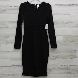 KTOO Sz M (juniors) long sleeves midi black dress